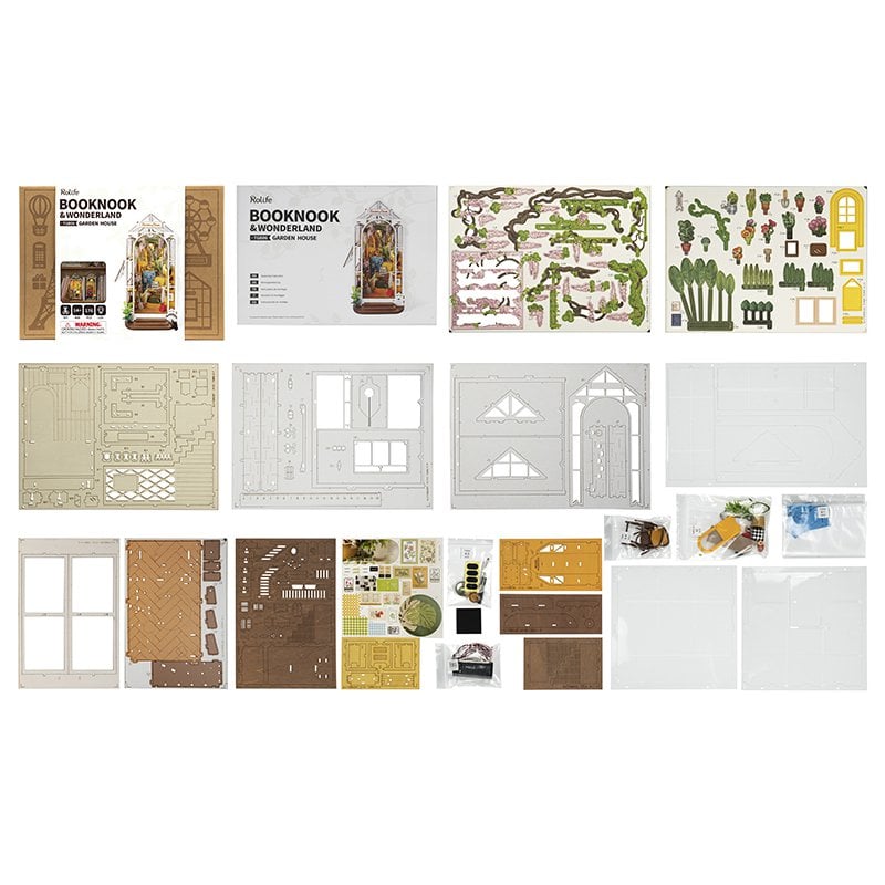 DIY Book Nook Boekensteun Garden House, Robotime, TGB06, 20,3x11x24,1cm