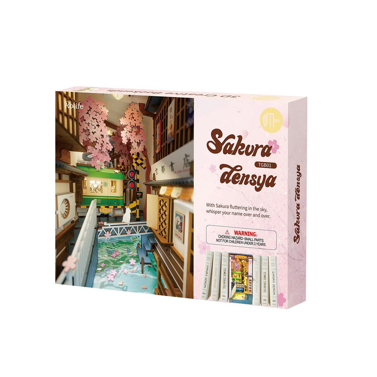 DIY Book Nook Boekensteun Sakura Densya, Robotime, TGB01, 18,5x10x24,2cm