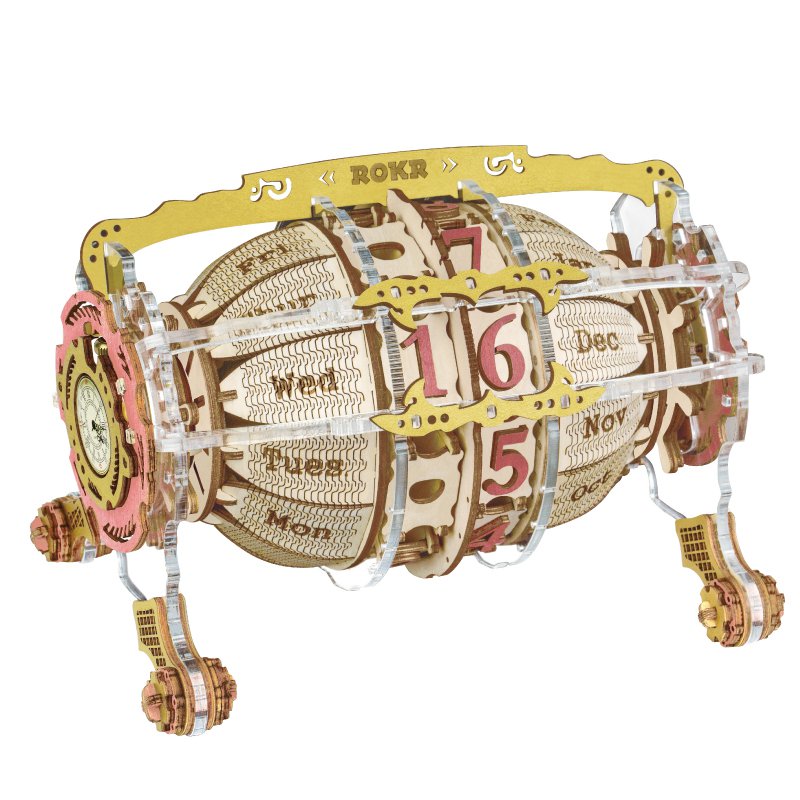 3D Houten Puzzel Tijdmachine Kalender, Robotime, LC801, 21,5x14,5x14,6cm