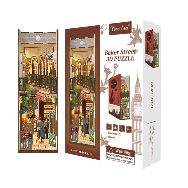 DIY Book Nook Boekensteun Baker Street, Tone-Cheer, TQ108, 18,2x8x24,5cm