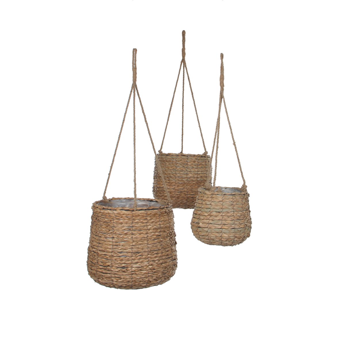 Avalon Hangpot - Set van 3 - H90 x Ø30 cm - Zeegras - Lichtbruin