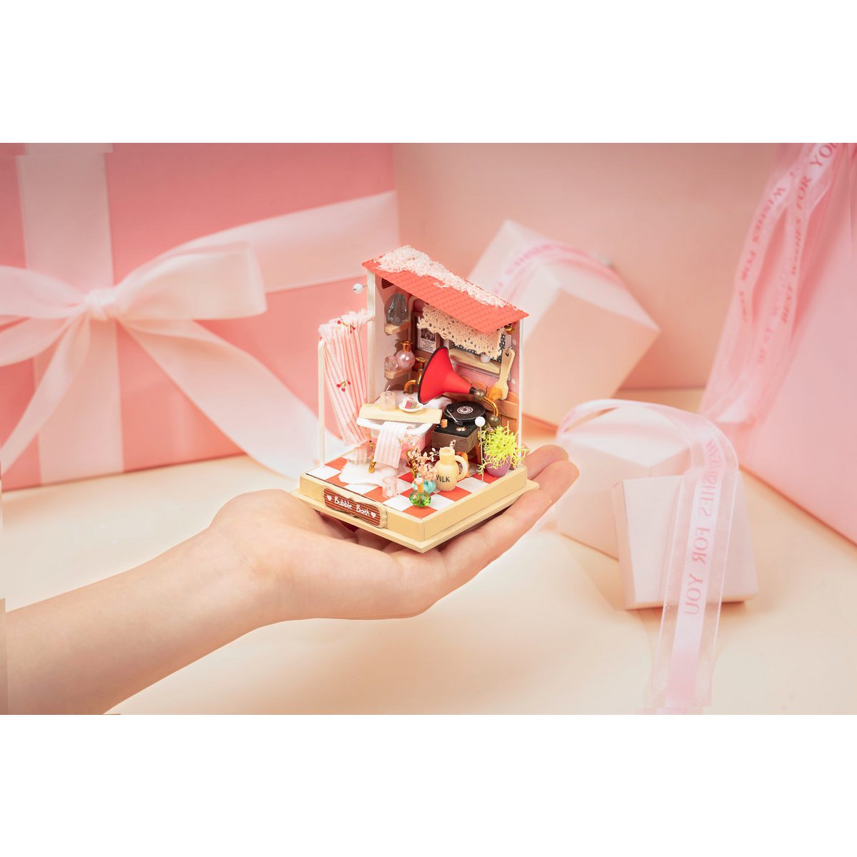 DIY Huisje Bubble Bath Bathroom, Robotime, DS018, 7x7x9cm