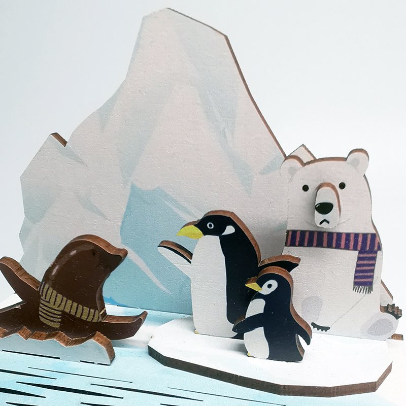 DIY Houten Puzzel Kalender, Date at Glaciers, Tone-Cheer, TQ002, 10,4x8,9x11,8cm