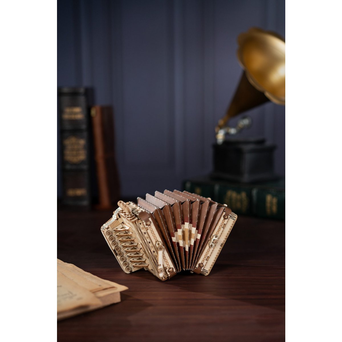 3D Houten Puzzel Muziekinstrument Accordion, Robotime, TG410, 17x7,5x9,5cm