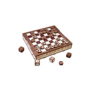 DIY Eco Wood Art, Gameset, Schaak en Damset, 0587, 25x28,5x4,2 cm
