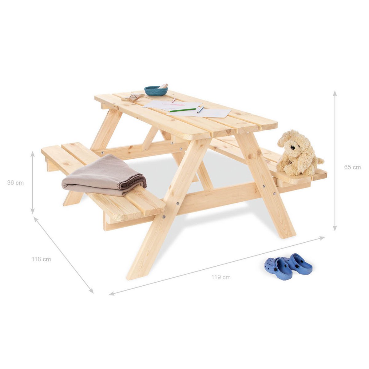 Kinderpicknickbank '4' naturel
