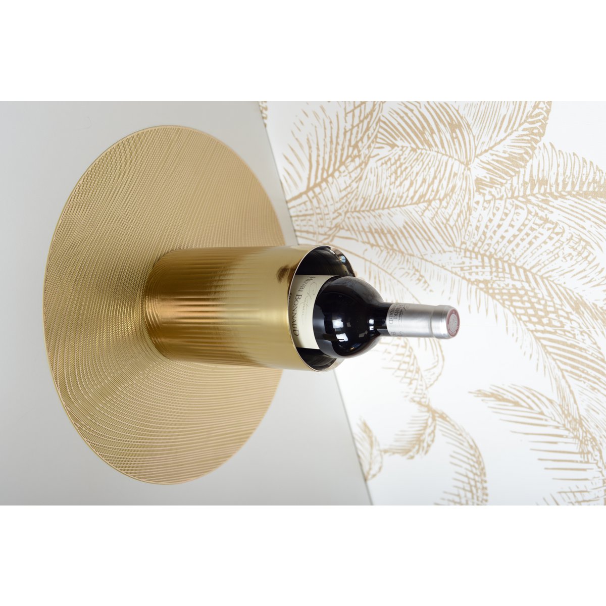 GOUD WIJNKOELER MET GERIBBEL PATROON