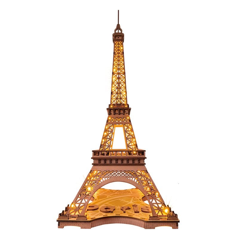 3D Houten Puzzel Night of the Eiffeltoren, Robotime, TGL01, 22x21,3x53cm