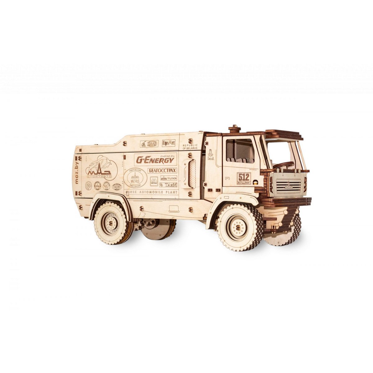 Eco Wood Art 3D Mechanische Puzzel Sport Truck MAZ 5309RR, 648, 24x9x11,7cm