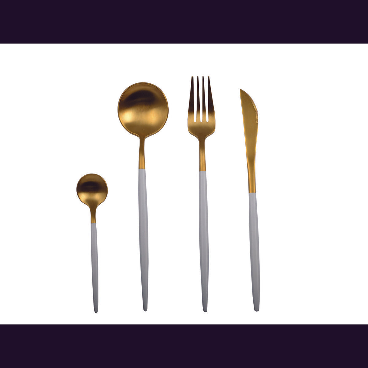 24-DELIG GOUD EN WIT BESTEKSET
