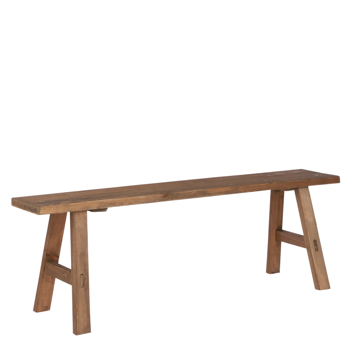 Bold Houten Bankje - L108 x B20 x H37 cm - Gerecycled Hout - Bruin