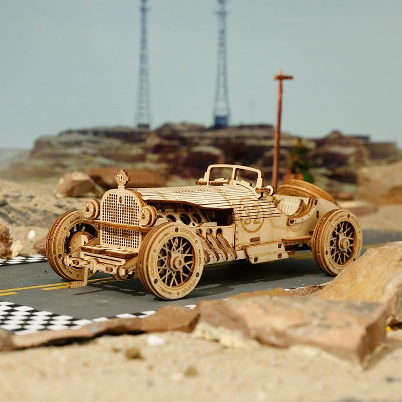 Houten Puzzel 3D Grand Prix Car, Robotime, MC401, 18,9x8x6 cm