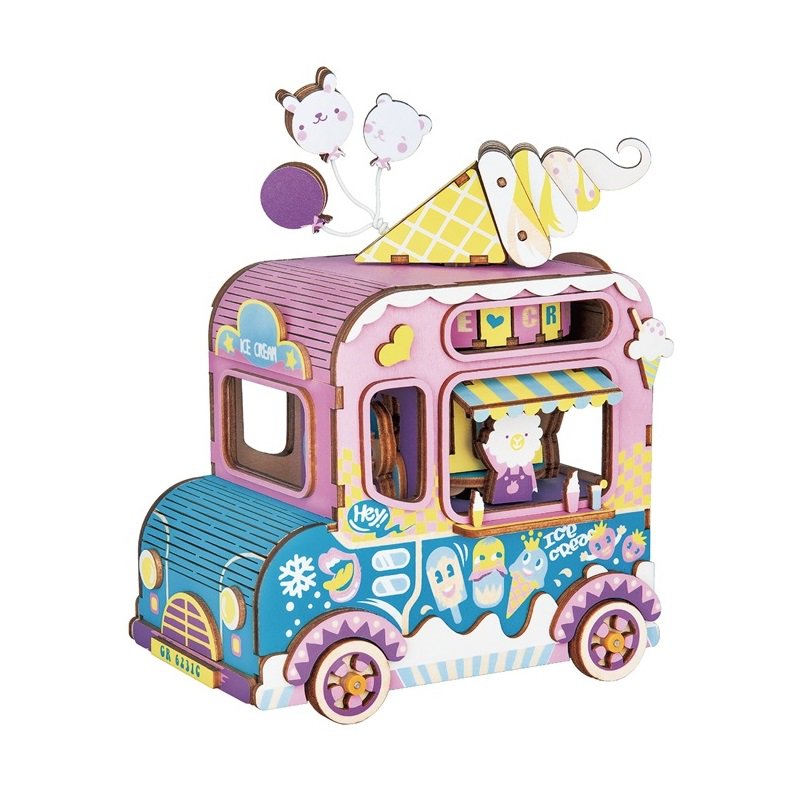 Muziekdoos Hout DIY 3D Puzzel Moving Flavor, Robotime, AMD61, 14x9x16 cm