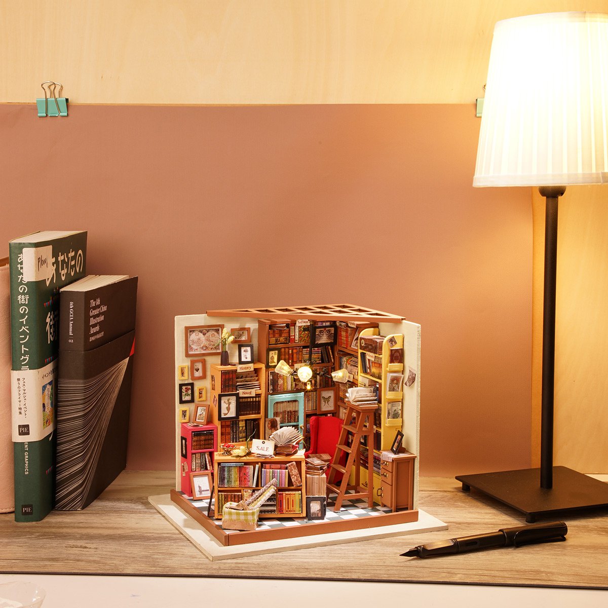 DIY Huisje Sam's Study, Robotime, DG102, 22.5x18.5x19cm.