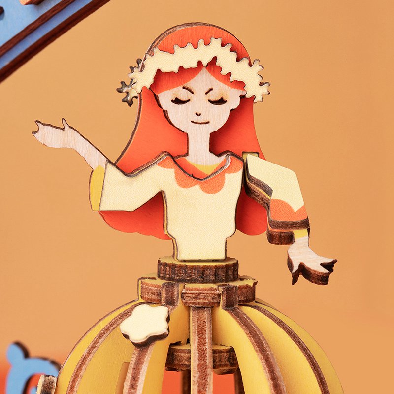 Muziekdoos Hout DIY 3D Puzzel Vintage Gramophone, Robotime, AM43, 5,1×15,1×22,2 cm