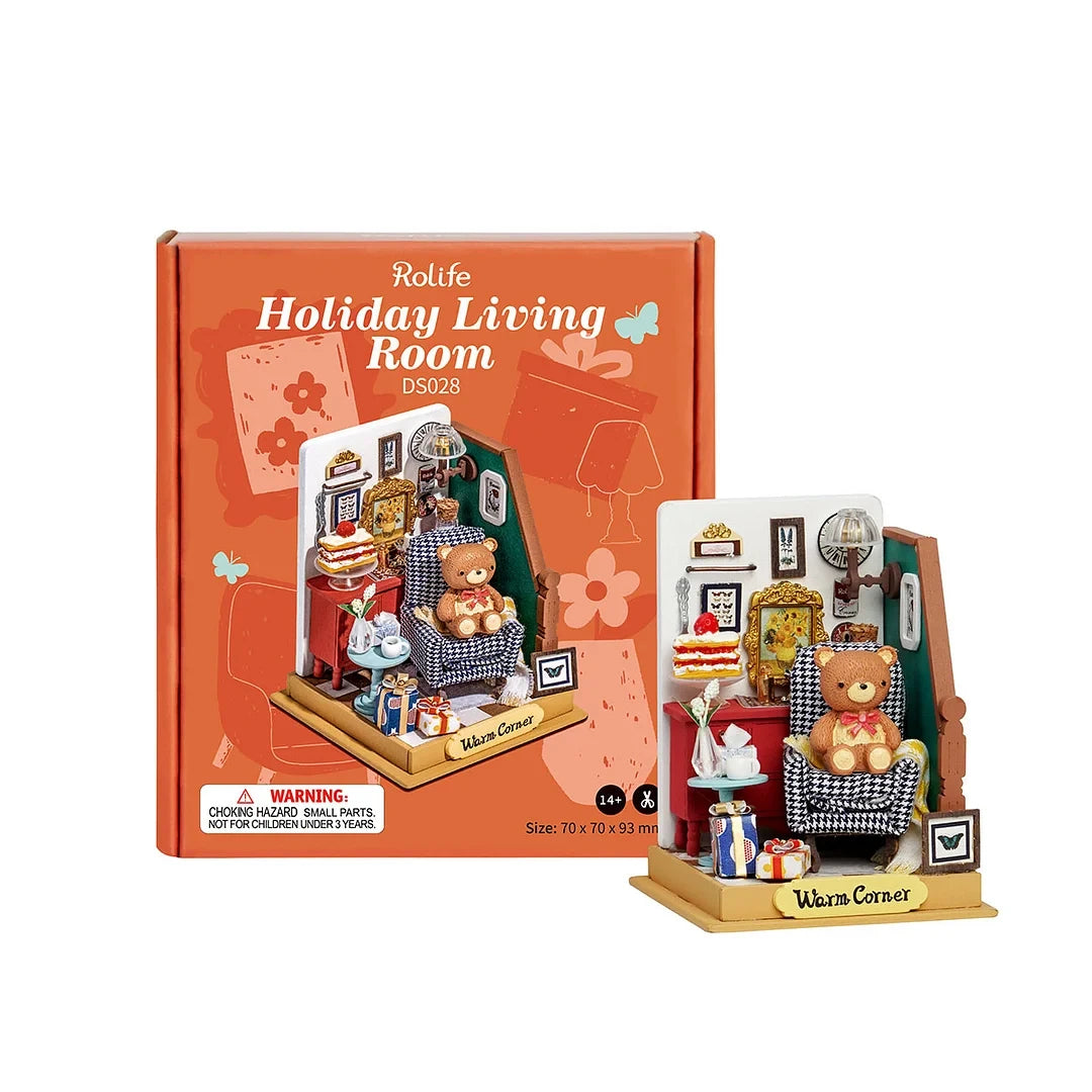 DIY Huisje Holiday Living Room, Robotime, DS028, 7x7x9cm