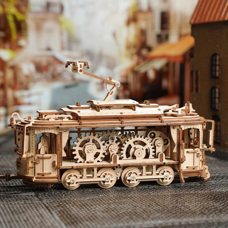 Houten Puzzel 3D Classic City Tram, Robotime, LK801, 24,7x16,5x28,7cm