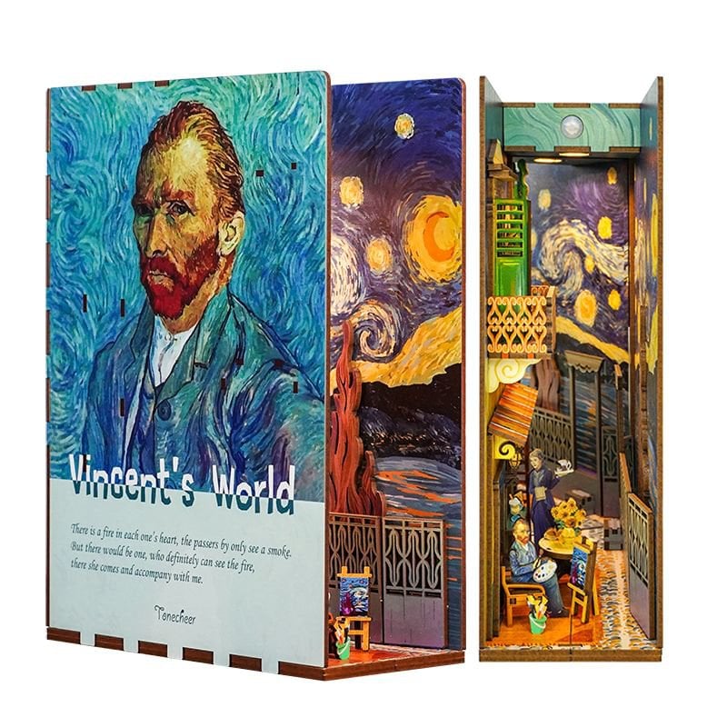 DIY Book Nook Boekensteun Vincent's World, Tone-Cheer, TQ113, 18x8x24,5cm