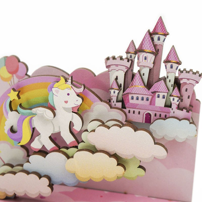 DIY Houten Puzzel Kalender, Happiness Castle, Tone-Cheer, TQ009, 13,4x8,9x10,4cm
