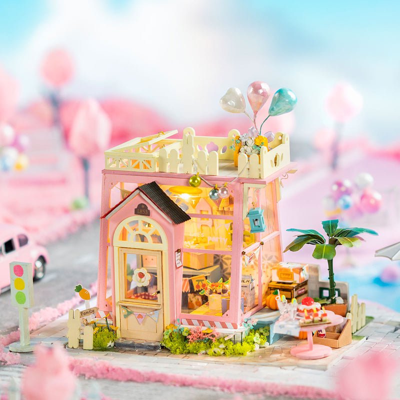DIY Huisje Holiday Party Time, Robotime, DG153, 18x13,6x17,5cm