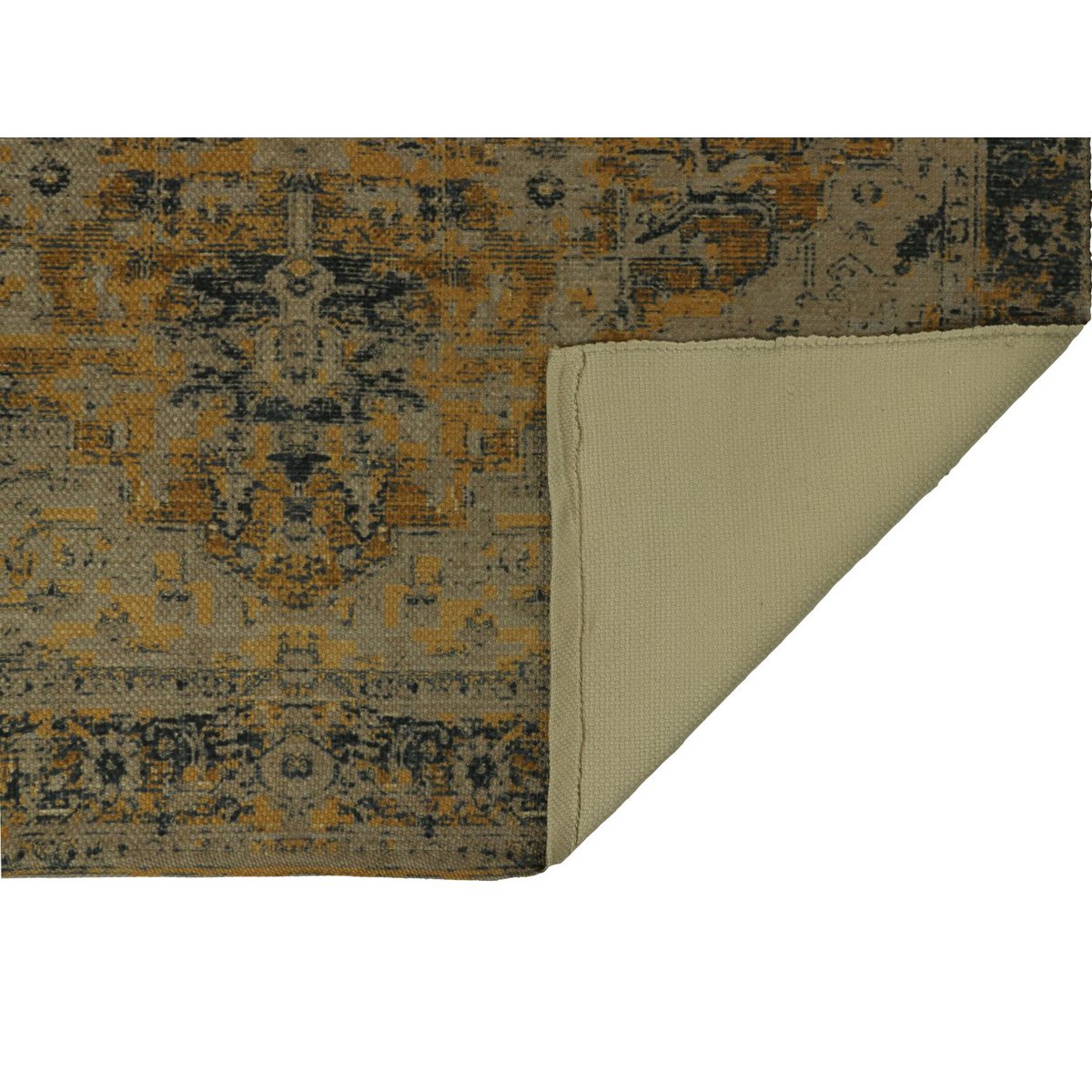 Vloerkleed Vintage classic - 160x230 - Geel/Grijs/blauw/Oudroze - Polyester