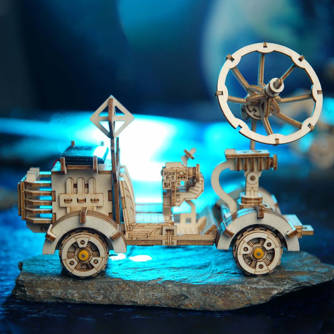 3D Houten Puzzel op zonne-energie Rambler Rover, Robotime, LS401, 18x8,5x13cm