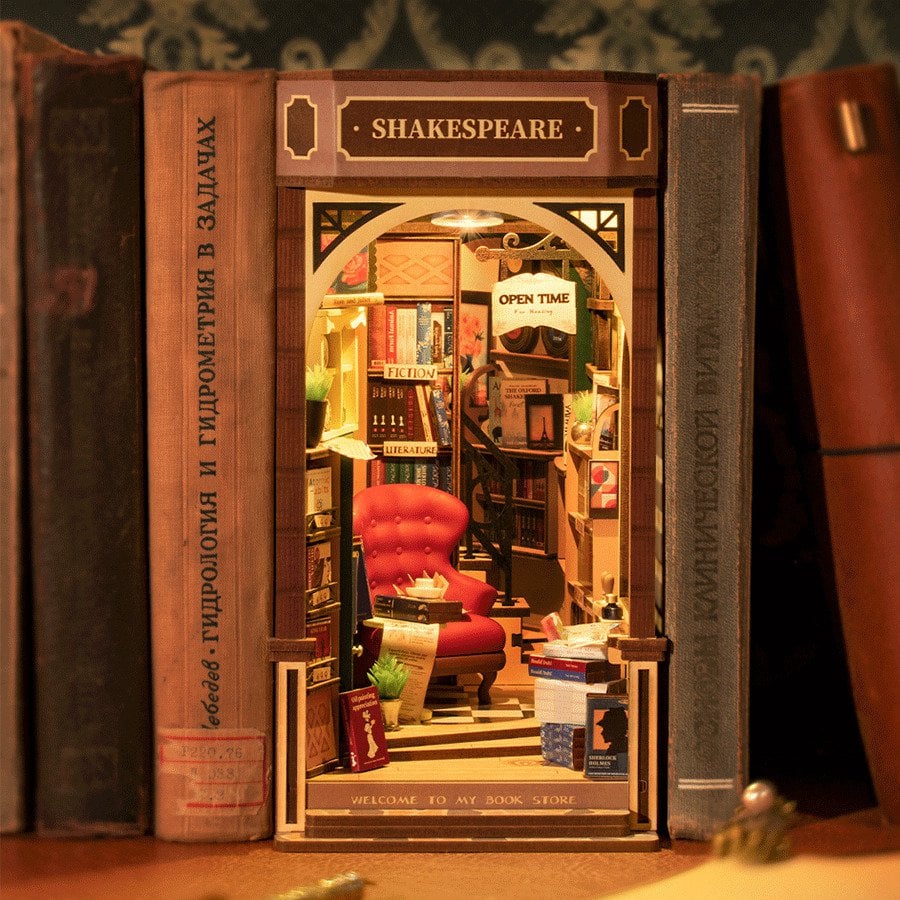 DIY Book Nook Boekensteun Shakespeare's, Robotime, TGB07, 20x11,5x22cm