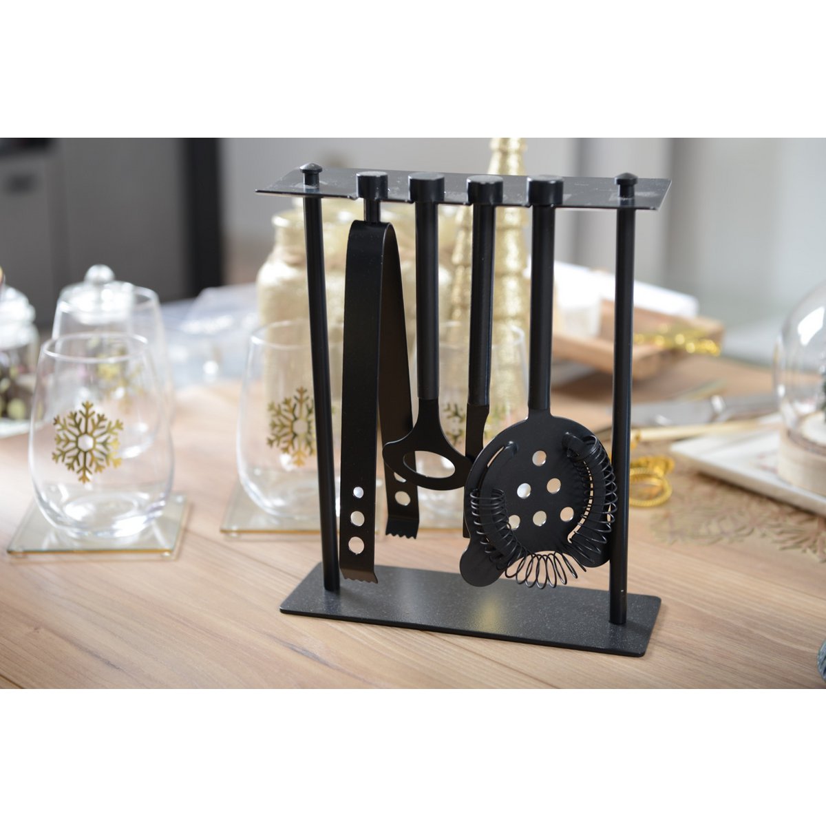 BARGEREEDSCHAP OP STEUN 5 STUKS IN MAT GOUDKLEUR