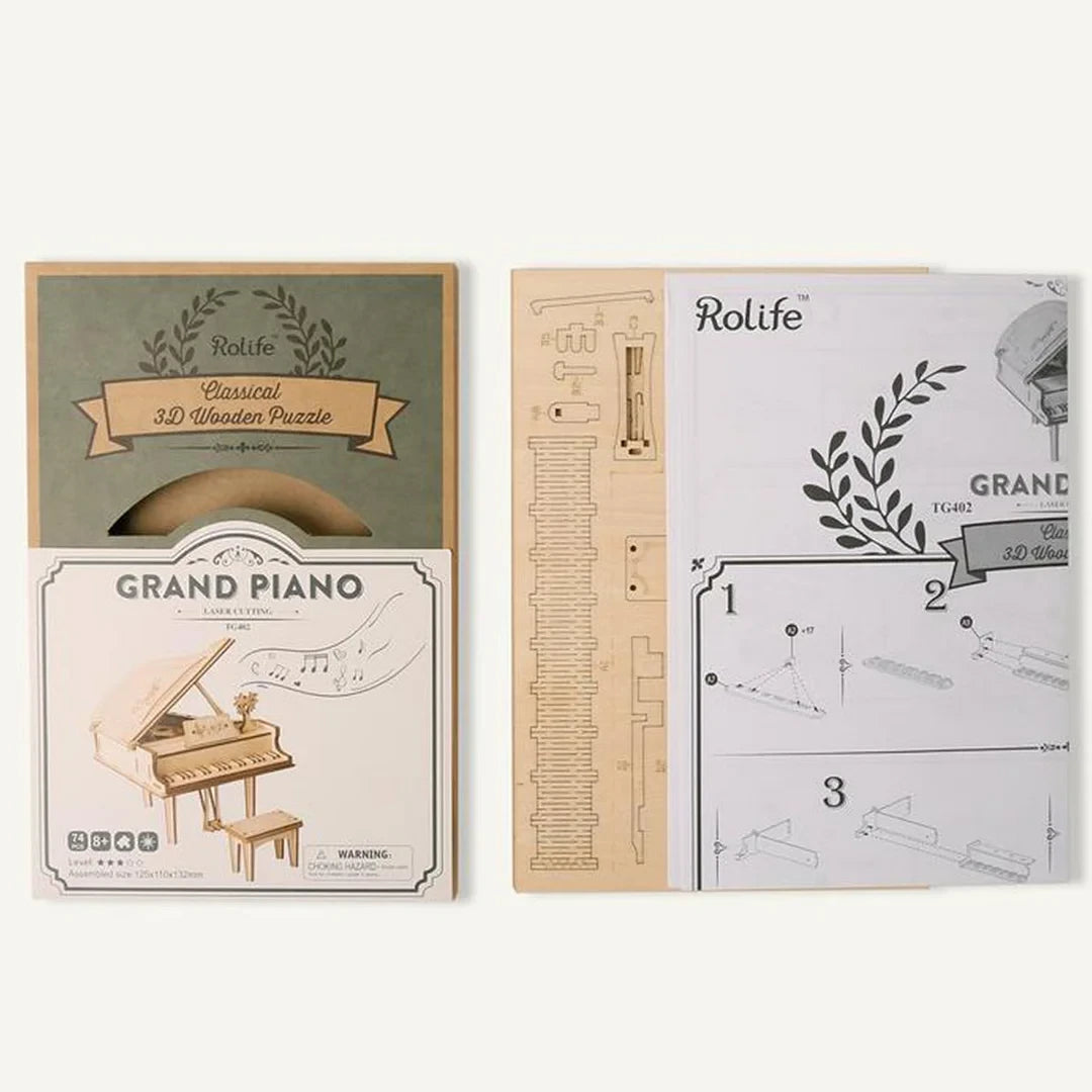 3D Houten Puzzel Muziekinstrument Piano, Robotime, TG402, 12,5x11x13,2xcm