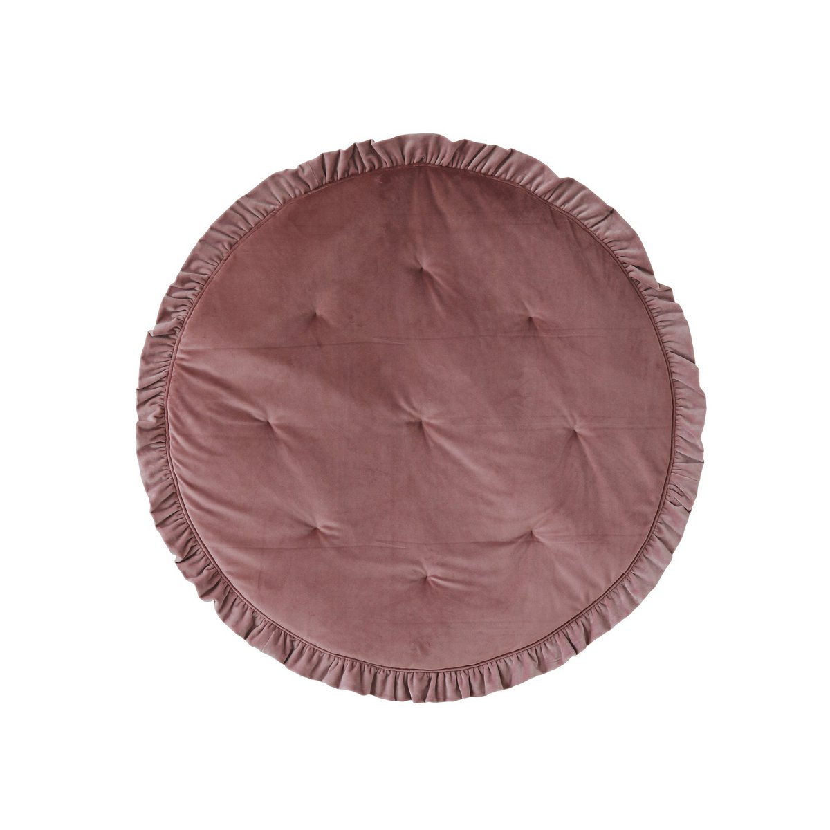 Zachte fluwelen mat met franje “Dirty pink”