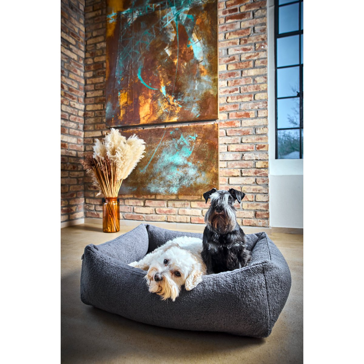 KLASSIEKE Hundebett - TEDDY GRIJS